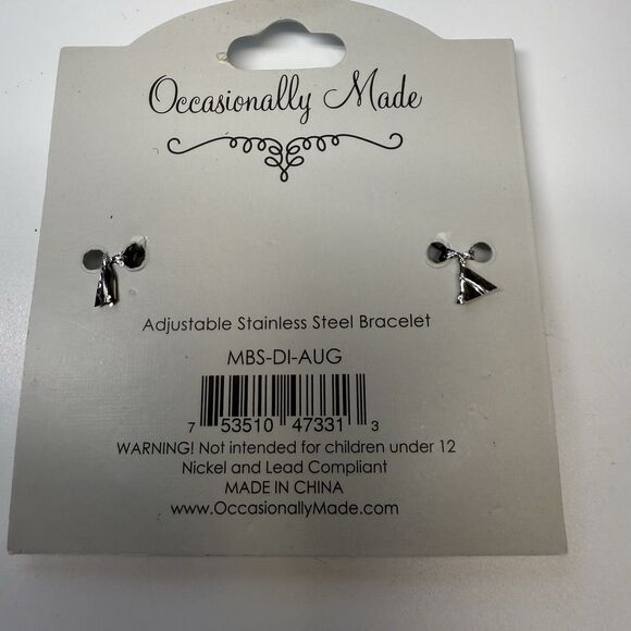 Occasionally Made Maternity Due In August Silver Tone Cuff Bracelet New - Picture 3 of 6